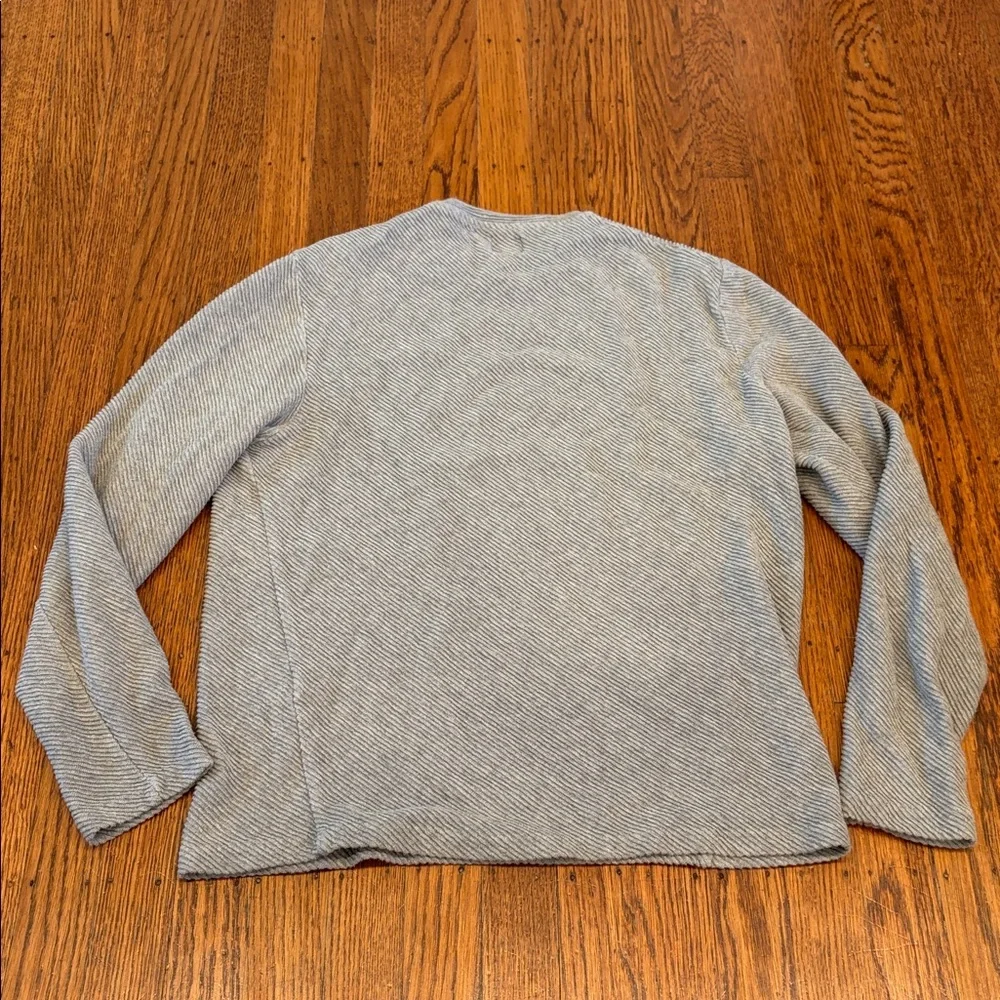 Zara Men's Ribbed Gray Crewneck Sweater - Medium